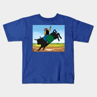 Rodeo Riding On A Bull Kids T-Shirt